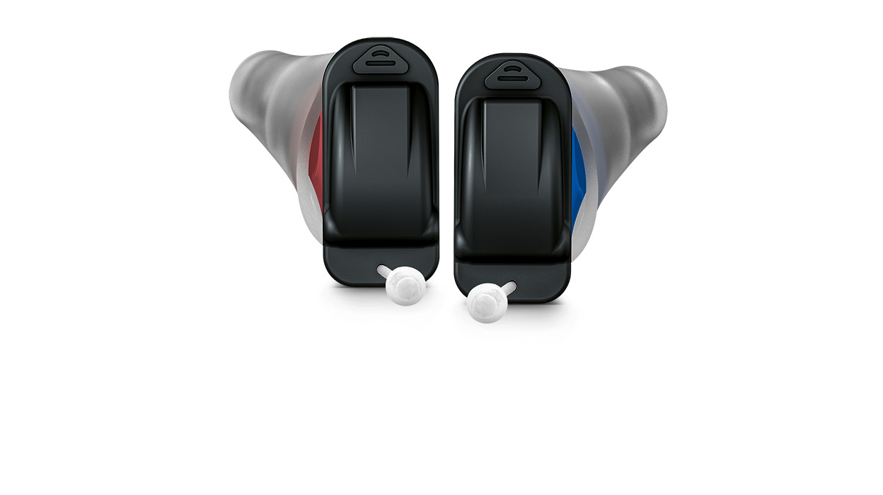 为单侧全聋的用户提供的深耳道式同声移。真我·同声移（魔法师版），可在一侧接收声音，将声音同步传输至另一侧耳朵。